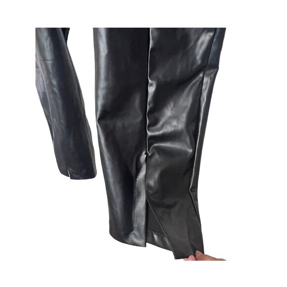 NWT Abercrombie & Fitch Black Ultra High Rise Faux Leather Straight Pants 16 - Picture 7 of 12